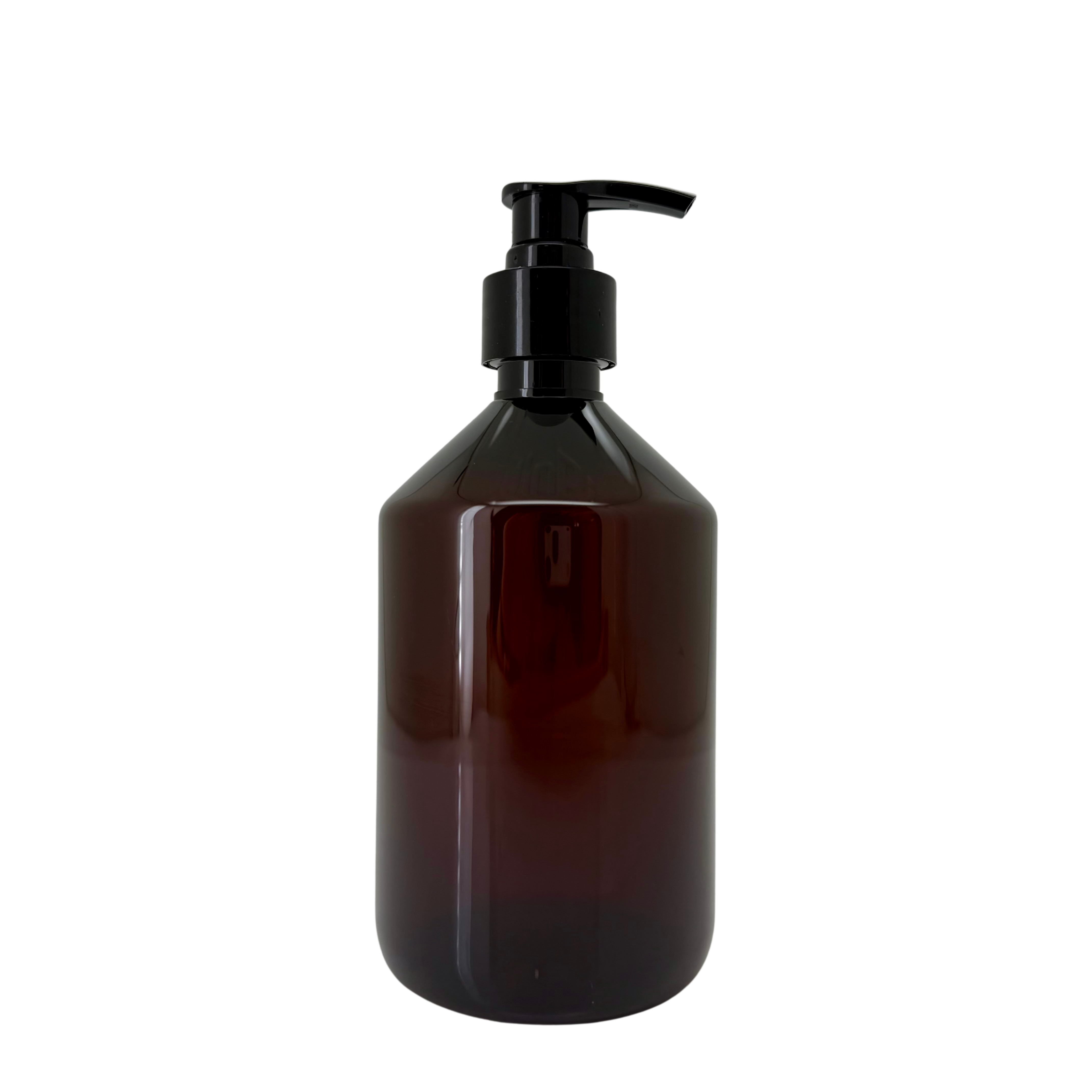 PET Dispenser, braun, inkl. schwarzem Pump (ohne Inhalt)