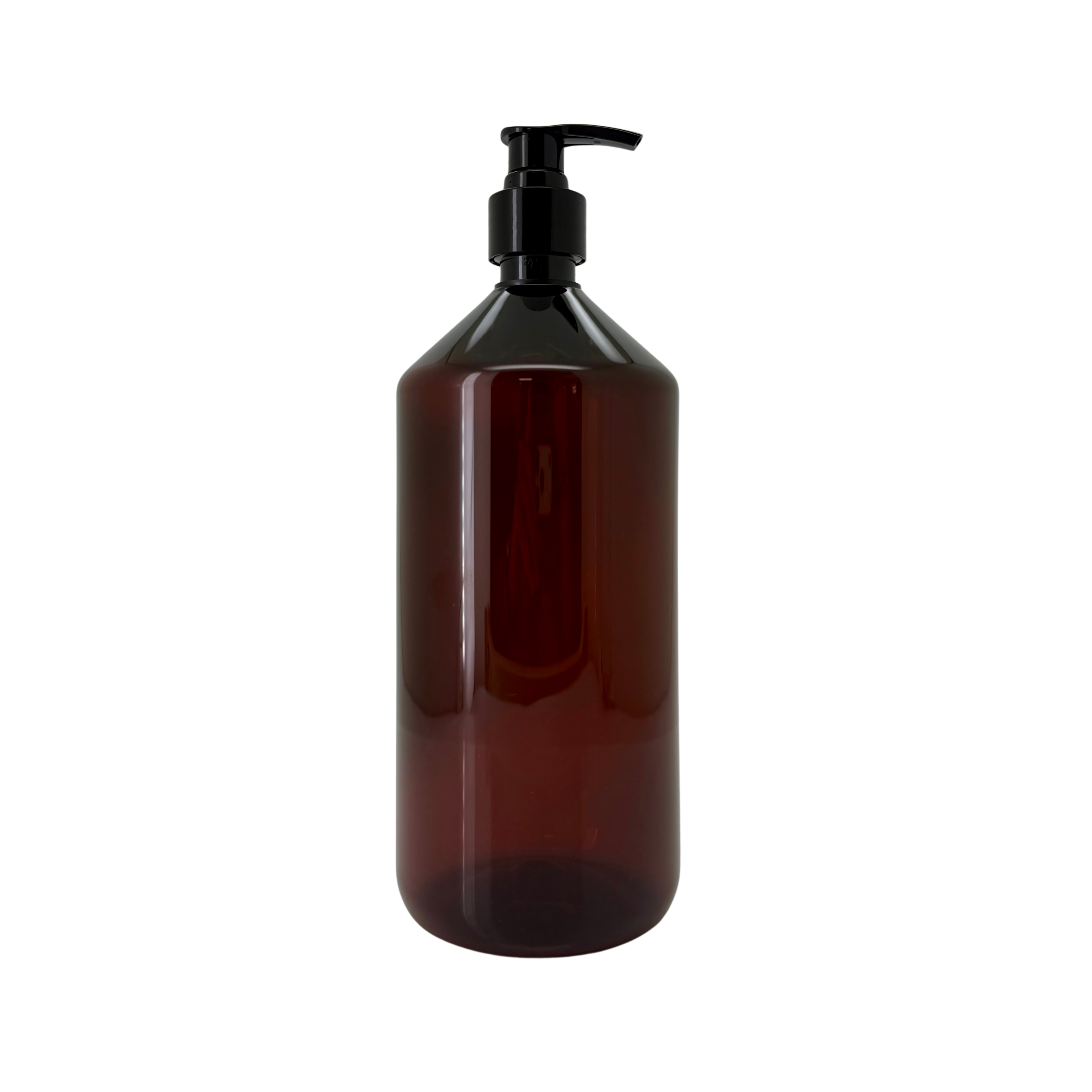 PET Dispenser, braun, inkl. schwarzem Pump (ohne Inhalt)