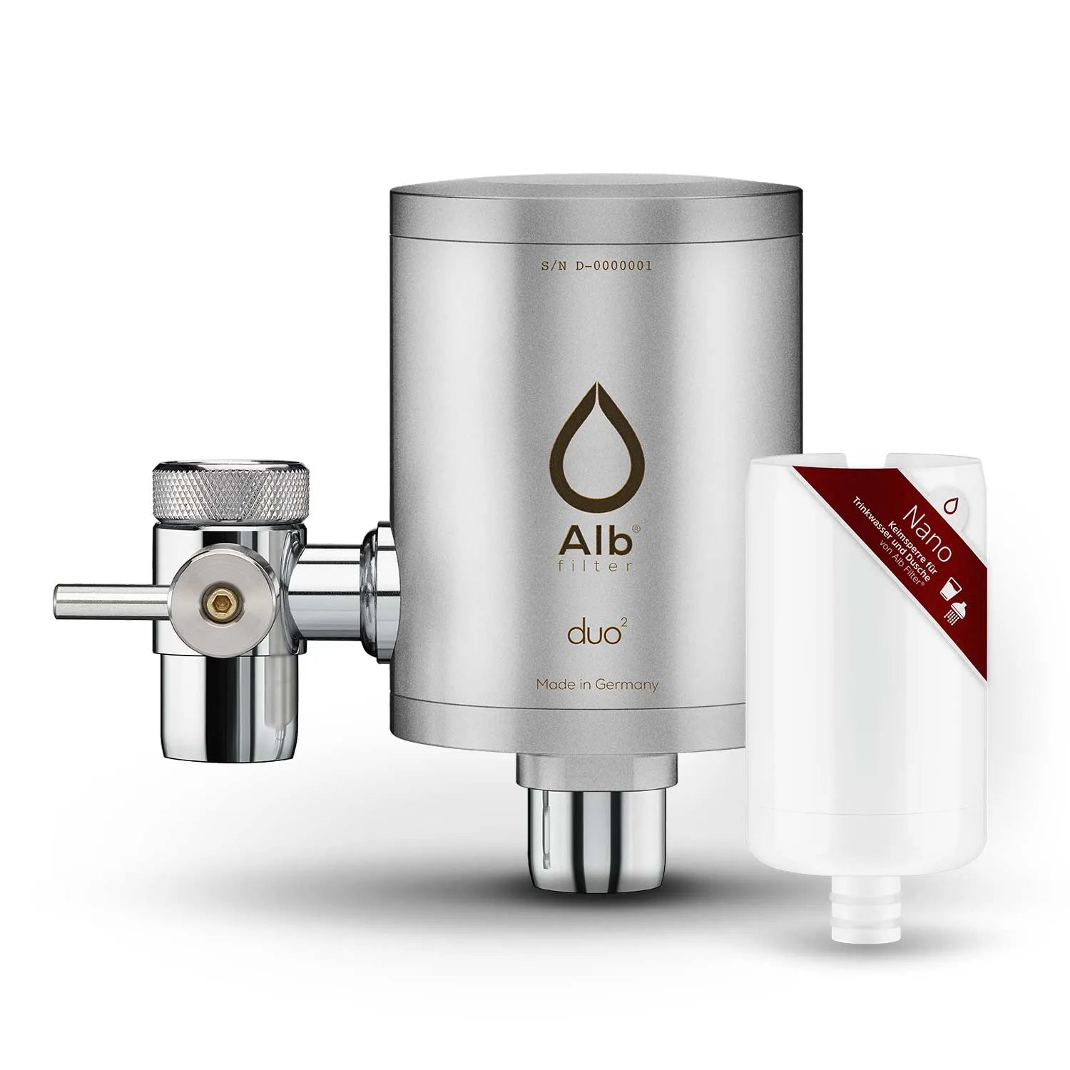 Alb Filter Duo mit Nano-Kartusche in der Farbe Edelstahl Matt