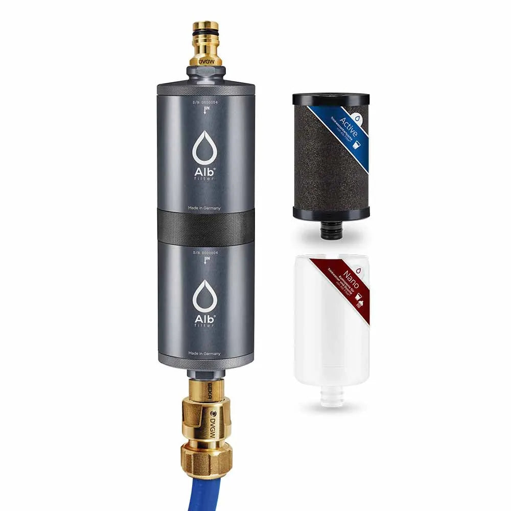 Alb Filter - FUSION Active und Nano Trinkwasserfilter | Camping-Set: Mobil Alu