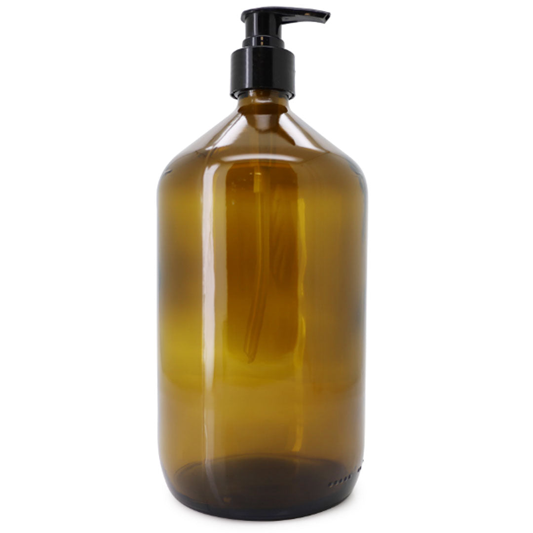 Glas Dispenser  Braunglas, inkl. schwarzem Pump (ohne Inhalt)