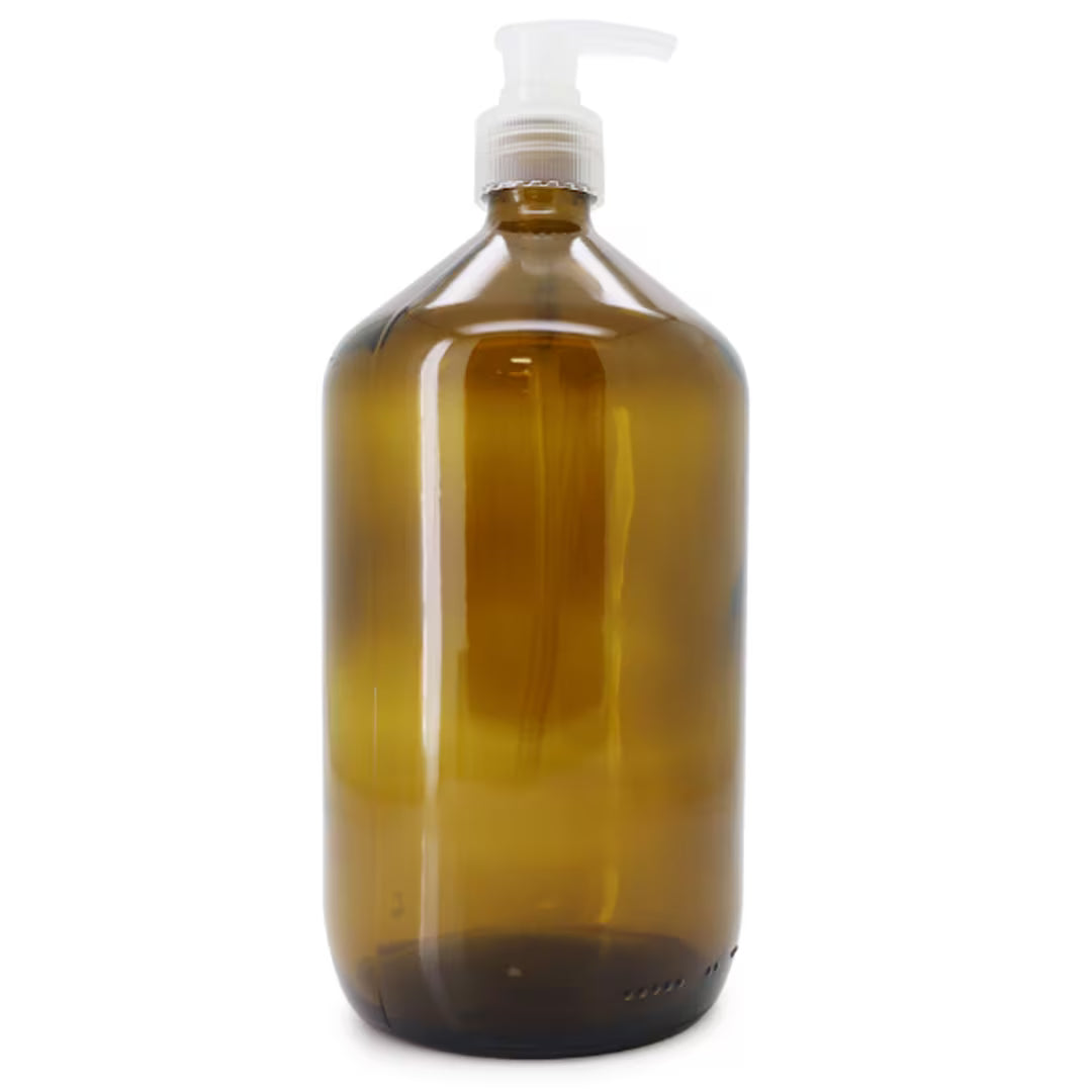 Glas Dispenser, braun, inkl. transparentem Pump (ohne Inhalt)