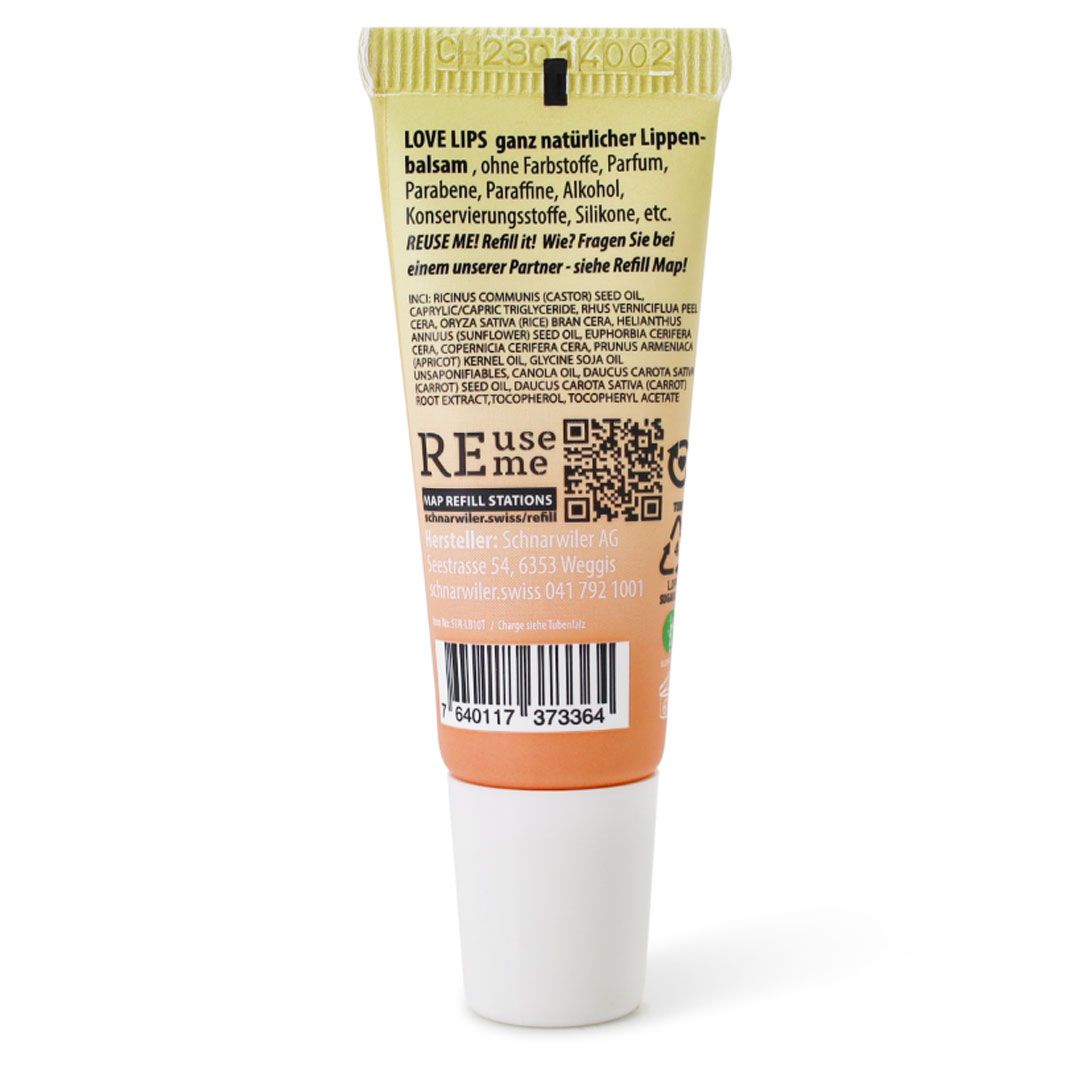 LOVE LIPS natürliche Lippenpflege mit Aprikosenkernoel, parfumfrei, 10ml