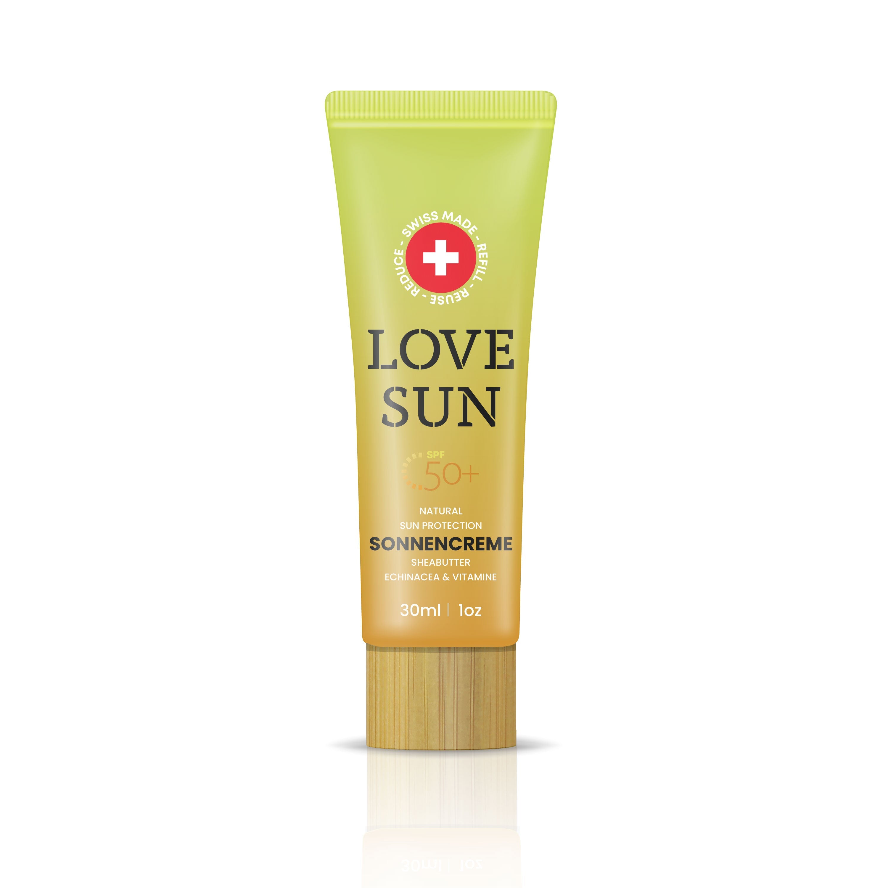 LOVE SUN natürliche Sonnencreme, SPF50, parfumfrei, 30ml