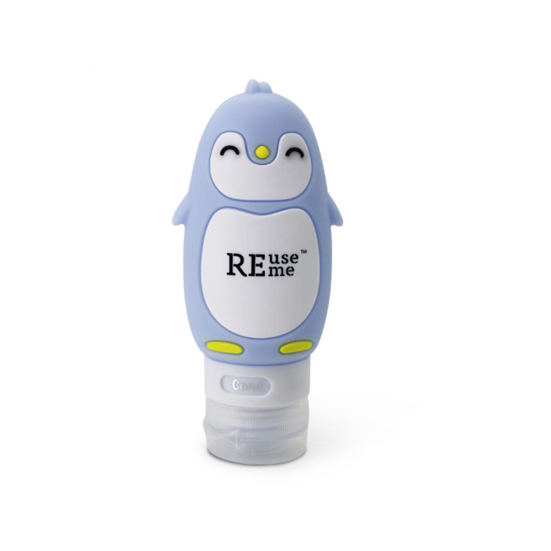 ReUseMe Pinguin Kosmetik Reiseflasche aus Silikon, 90ml in 4 Farben erhältlich