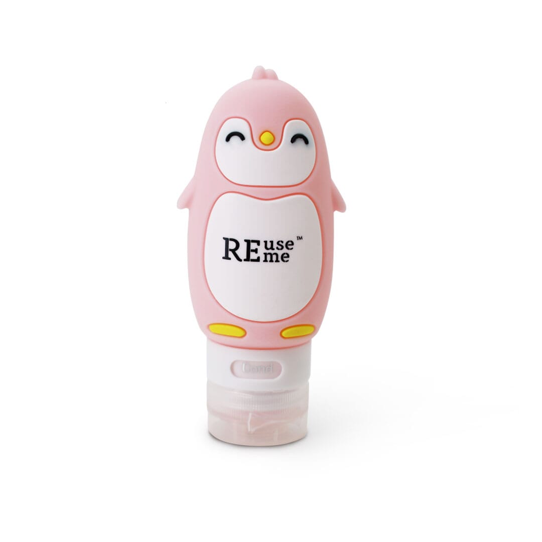 ReUseMe Pinguin Kosmetik Reiseflasche aus Silikon, 90ml in 4 Farben erhältlich