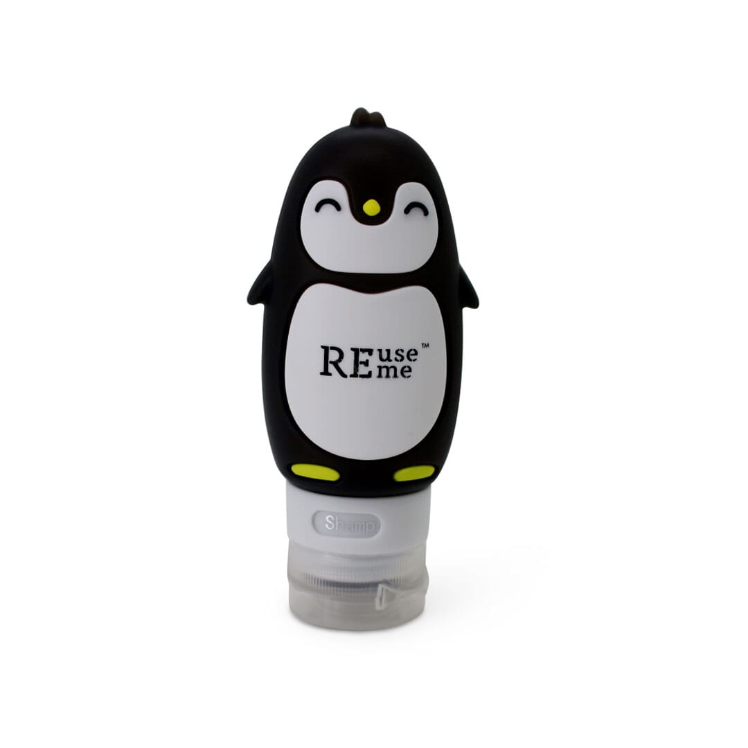 ReUseMe Pinguin Kosmetik Reiseflasche aus Silikon, 90ml in 4 Farben erhältlich