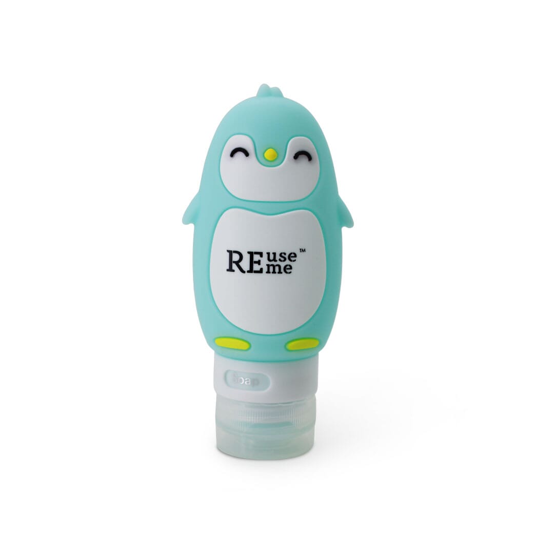 ReUseMe Pinguin Kosmetik Reiseflasche aus Silikon, 90ml in 4 Farben erhältlich
