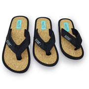 ReUseMe Kinder Flip Flops mit Kork Innensole, Schwarz